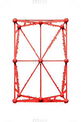 红色积木构建几何图形
