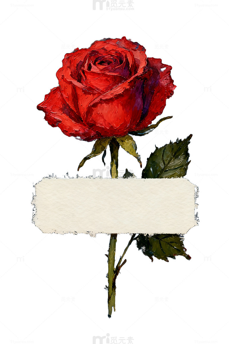 油画红玫瑰留言背景图