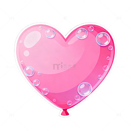 可爱心形气球插画