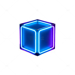 霓虹灯光立方体视觉效果