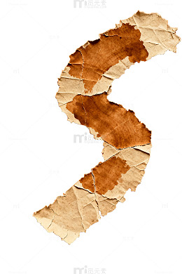 破旧纸片拼成符号创意艺术