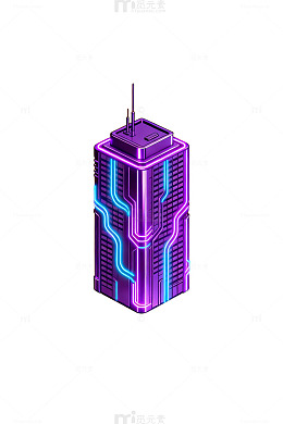 霓虹科幻建筑艺术插画