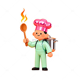 玩具厨师烹饪场景