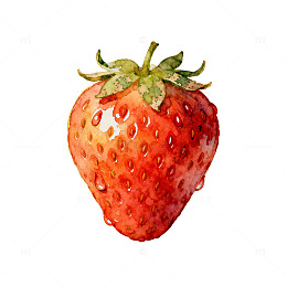 AI绘水彩草莓