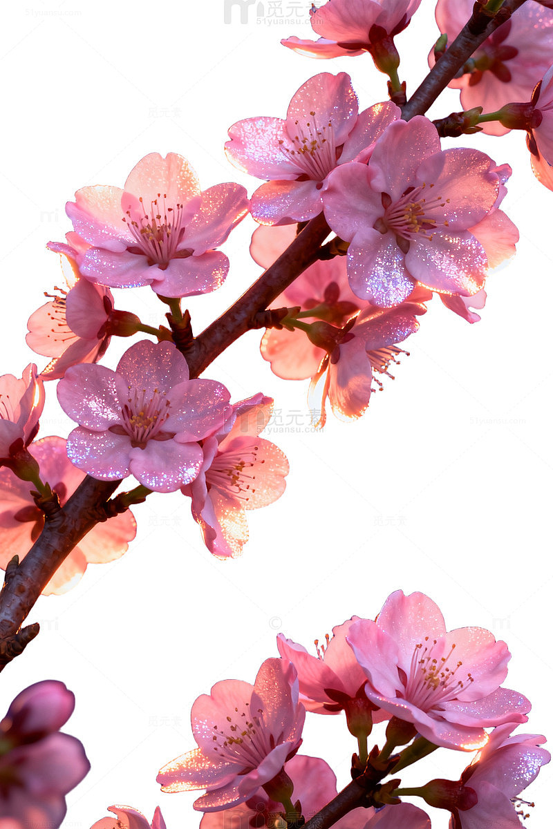 樱花夜景梦幻摄影图片