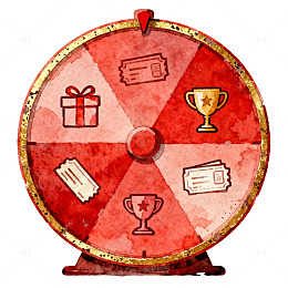 红色转盘游戏插画设计素材