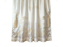典雅白色窗帘装饰图案