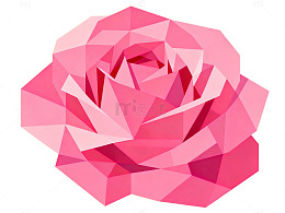 低多边形玫瑰花图形设计