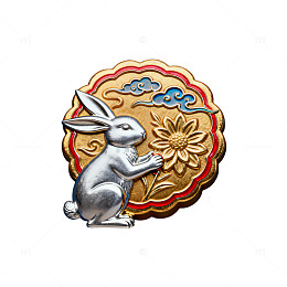 金属兔子花卉装饰物