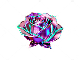 金属感玫瑰艺术图案