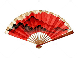 中国风折扇山水画艺术图片