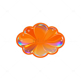 荧光花朵装饰素材