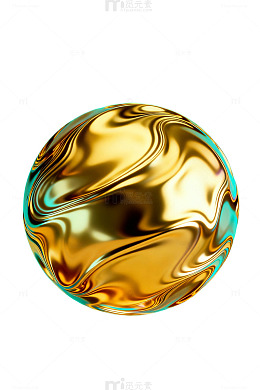 金色球体金属质感背景素材