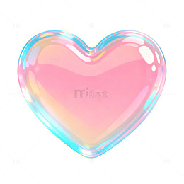 透明心形气泡艺术图案