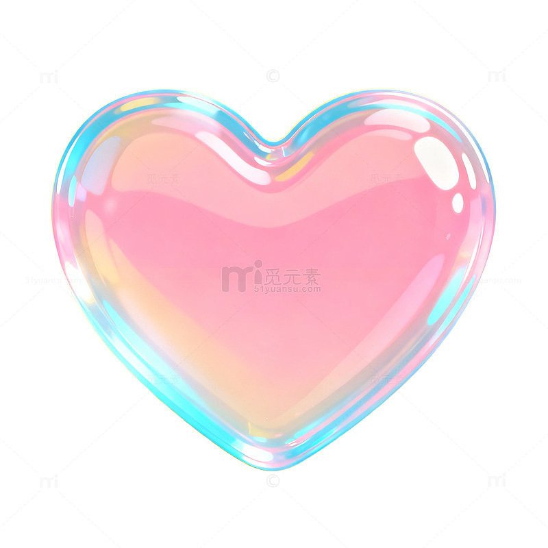 透明心形气泡艺术图案