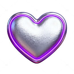 金属质感心形图案设计元素