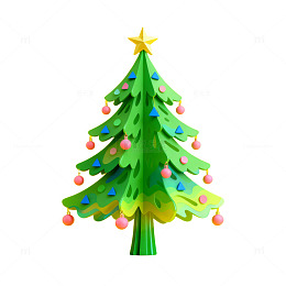 立体圣诞树装饰设计素材