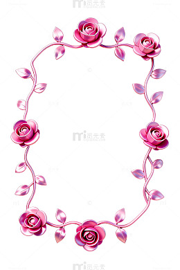 粉色玫瑰花环边框装饰图案