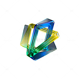 多彩玻璃立方体艺术装饰