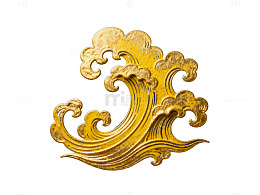 金色海浪纹样装饰图案