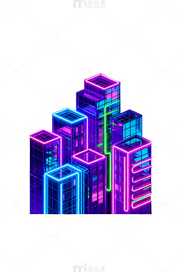 霓虹都市夜景艺术图案