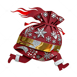 AI生成圣诞礼物袋剪纸