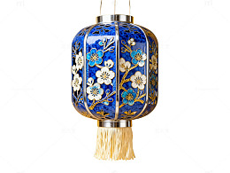 中国风蓝色花瓶装饰图案