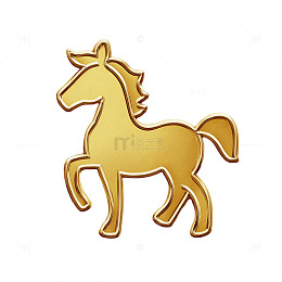 金色马标志图标设计素材