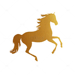 金色骏马图标设计