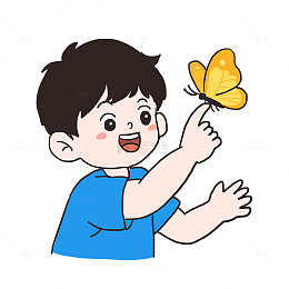 小朋友捉蝴蝶踏青免抠元素