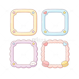 Q 版萌系卡通正方形边框
