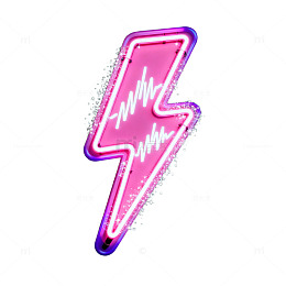 霓虹闪电科技风格图案设计元素