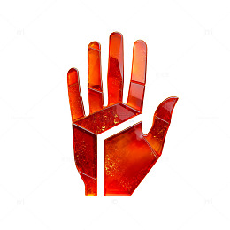 AI生成红色透明手掌图案