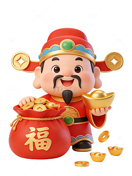 新年发财吉祥财神爷