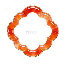 橙红色花瓣形瓷盘