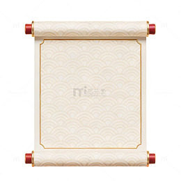 古风卷轴图案装饰设计素材