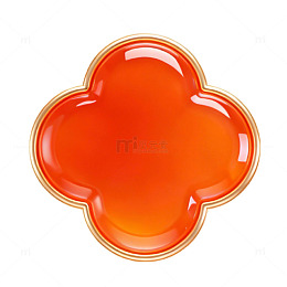 橙红果冻花形装饰图案