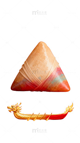 红色背景金龙舟与纸包