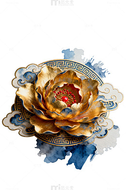 金色莲花装饰摆件艺术照