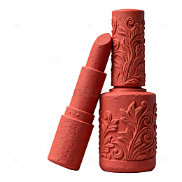 红色浮雕口红艺术装饰