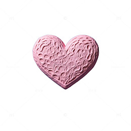 心形粉色装饰物蓝色背景摄影