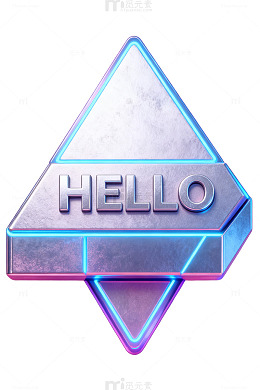金属风格HELLO标志设计