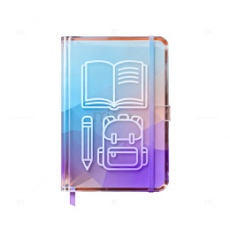 透明渐变笔记本教育图标设计