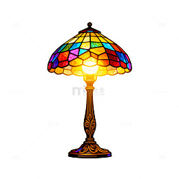 彩绘台灯装饰艺术灯光效果