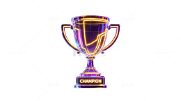 霓虹光效奖杯冠军图片设计素材