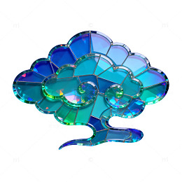 炫彩玻璃花朵装饰设计元素