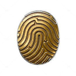 金属质感指纹徽章设计元素