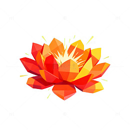 低多边形风格花朵图案