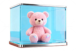 透明展示盒粉熊玩具