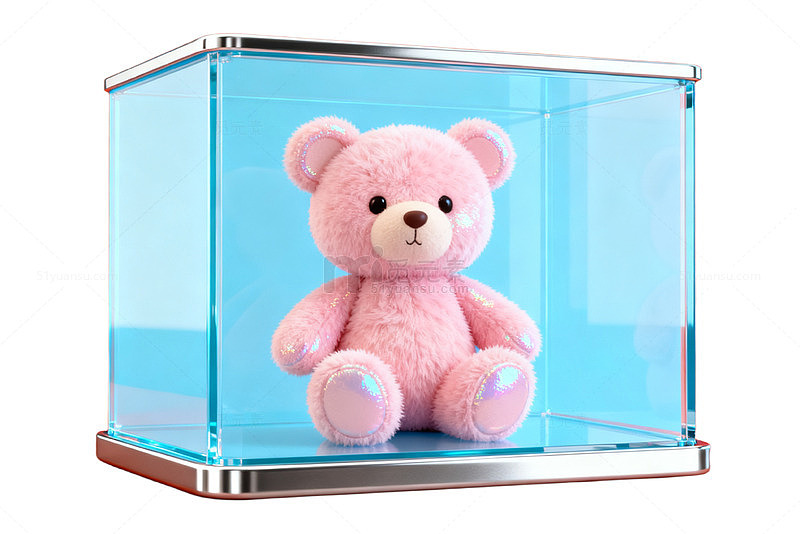 透明展示盒粉熊玩具
